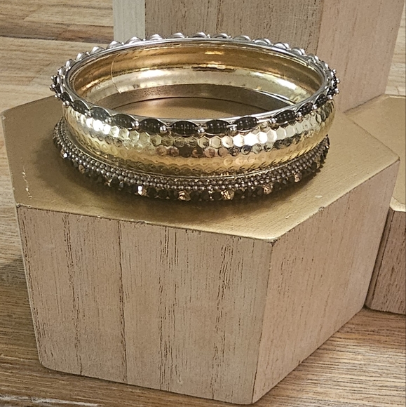 Three Bangle Bracelet Set.Can be worn Separately. - Picture 2 of 7